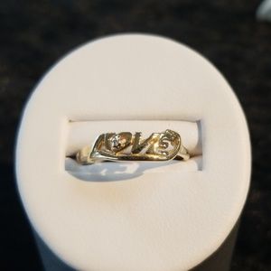 14k Love with diamond ring